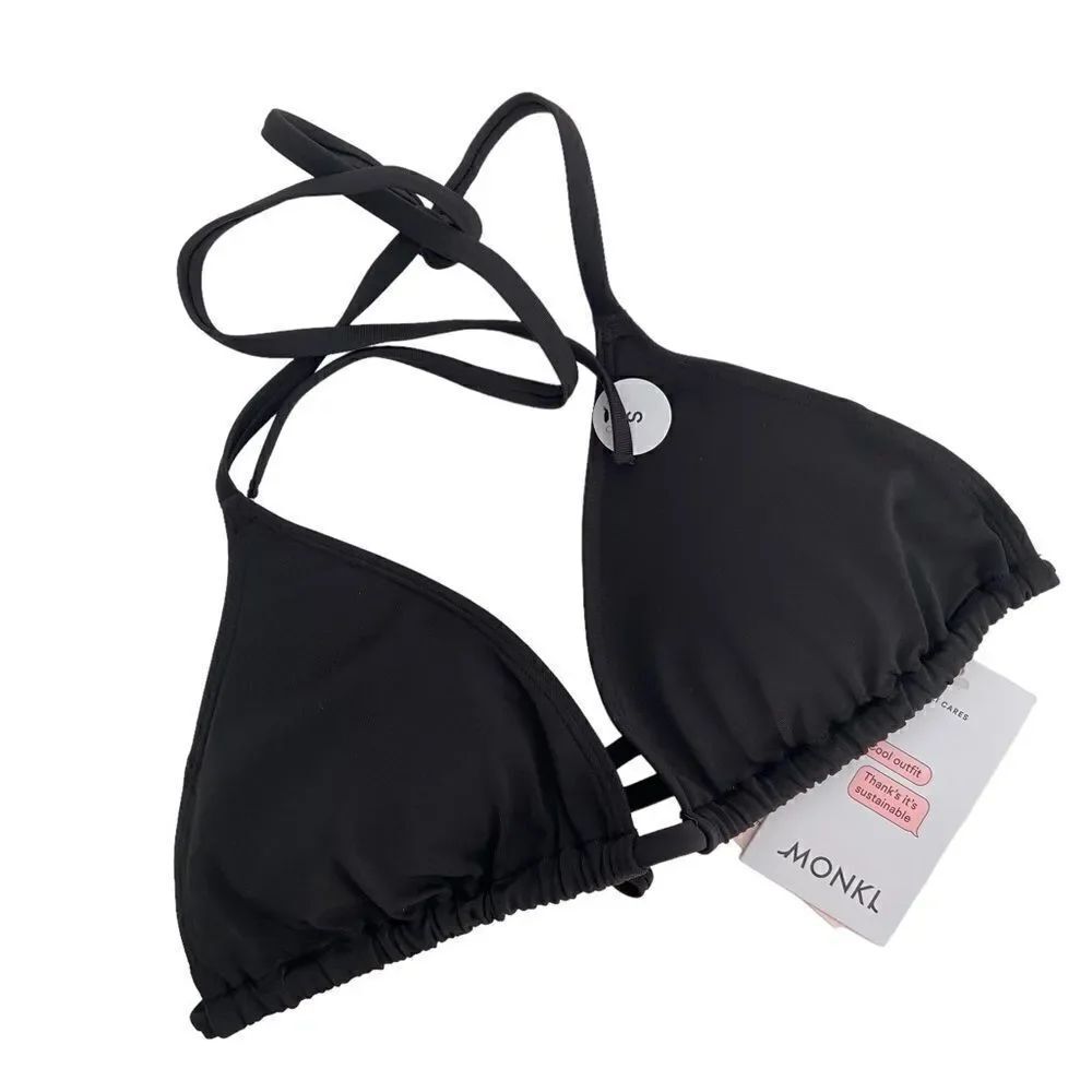 NWT Monki Black Swimsuit Top in Size Small